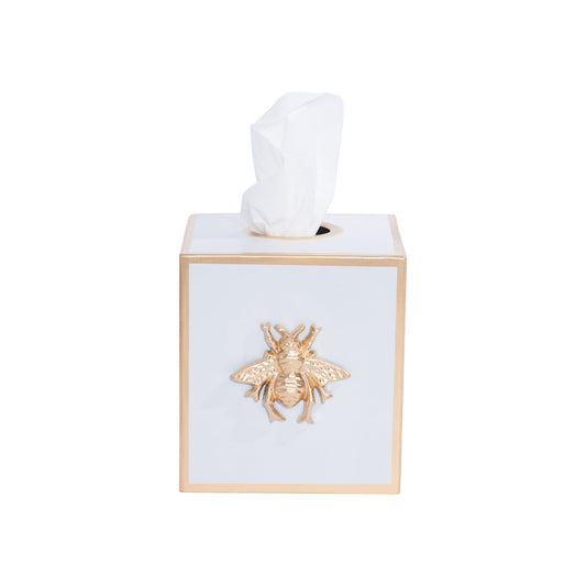 Regency Bee Tissue Box Cover White