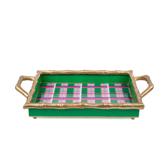 Mad Plaid Enameled Chang Mai Tray 10x14 - Available 4/10