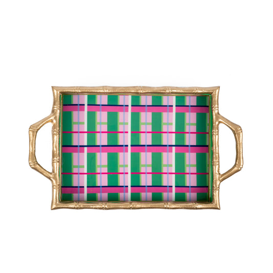 Mad Plaid Enameled Chang Mai Tray 10x14 - Available 4/10