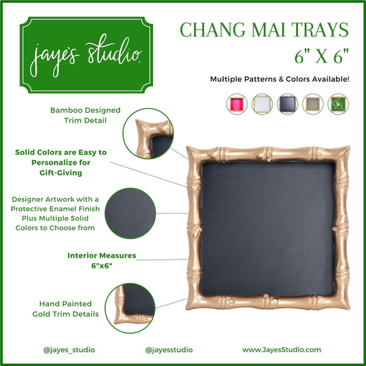 Gracie Chang Mai Tray Black 6x6