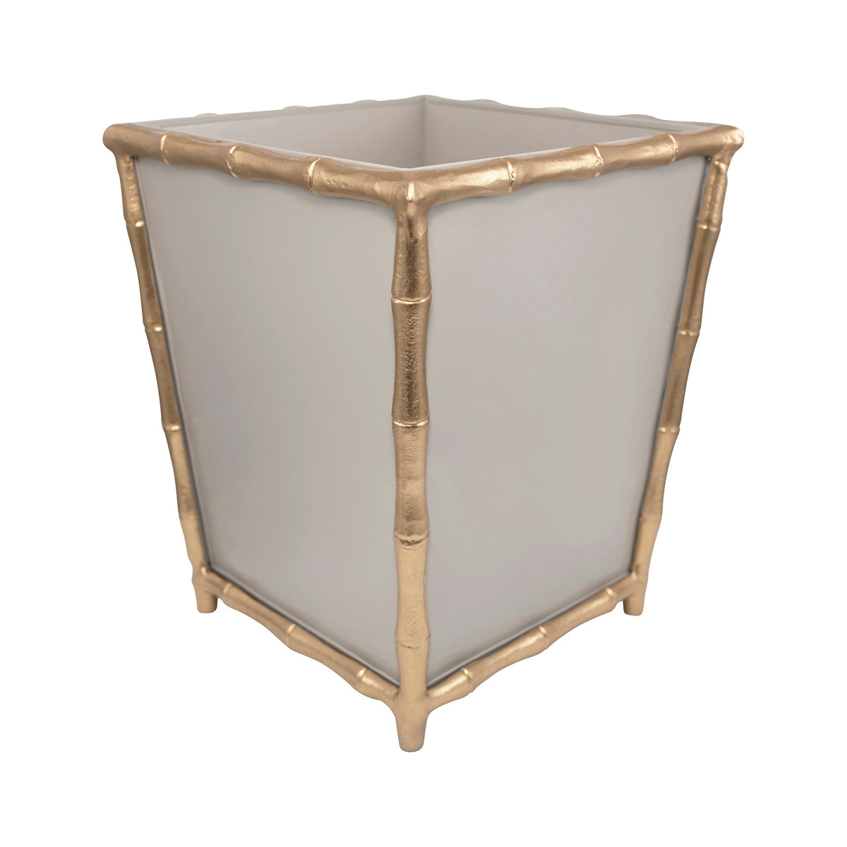 Mattie Chang Mai Square Wastebasket Taupe - Avail 5/15