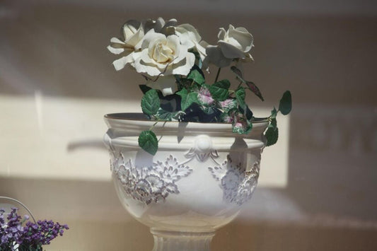 white cachepot