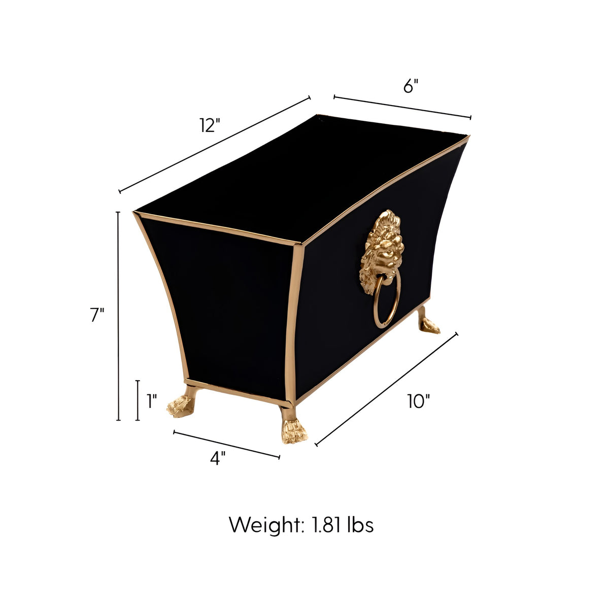 Regency Fluted Rectangle Paws & Claws Cachepot