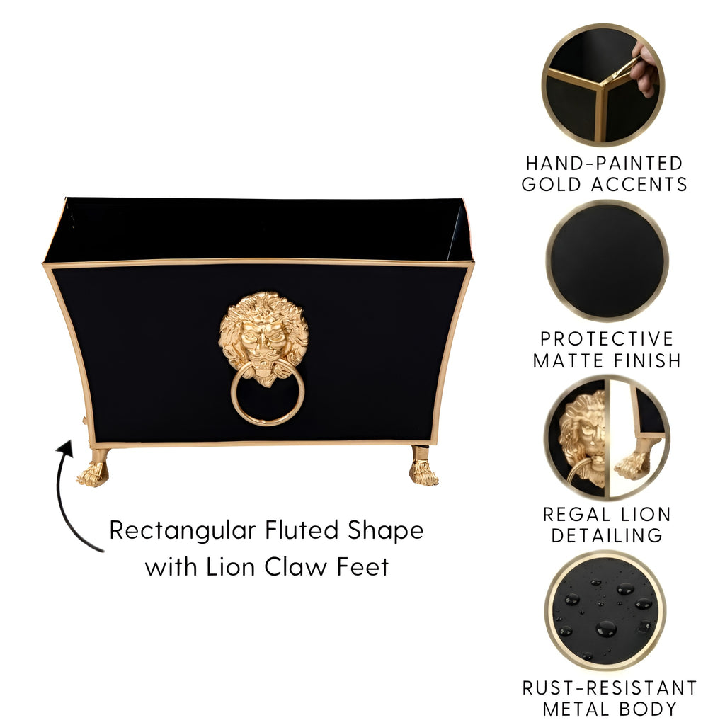 Regency Fluted Rectangle Paws & Claws Cachepot