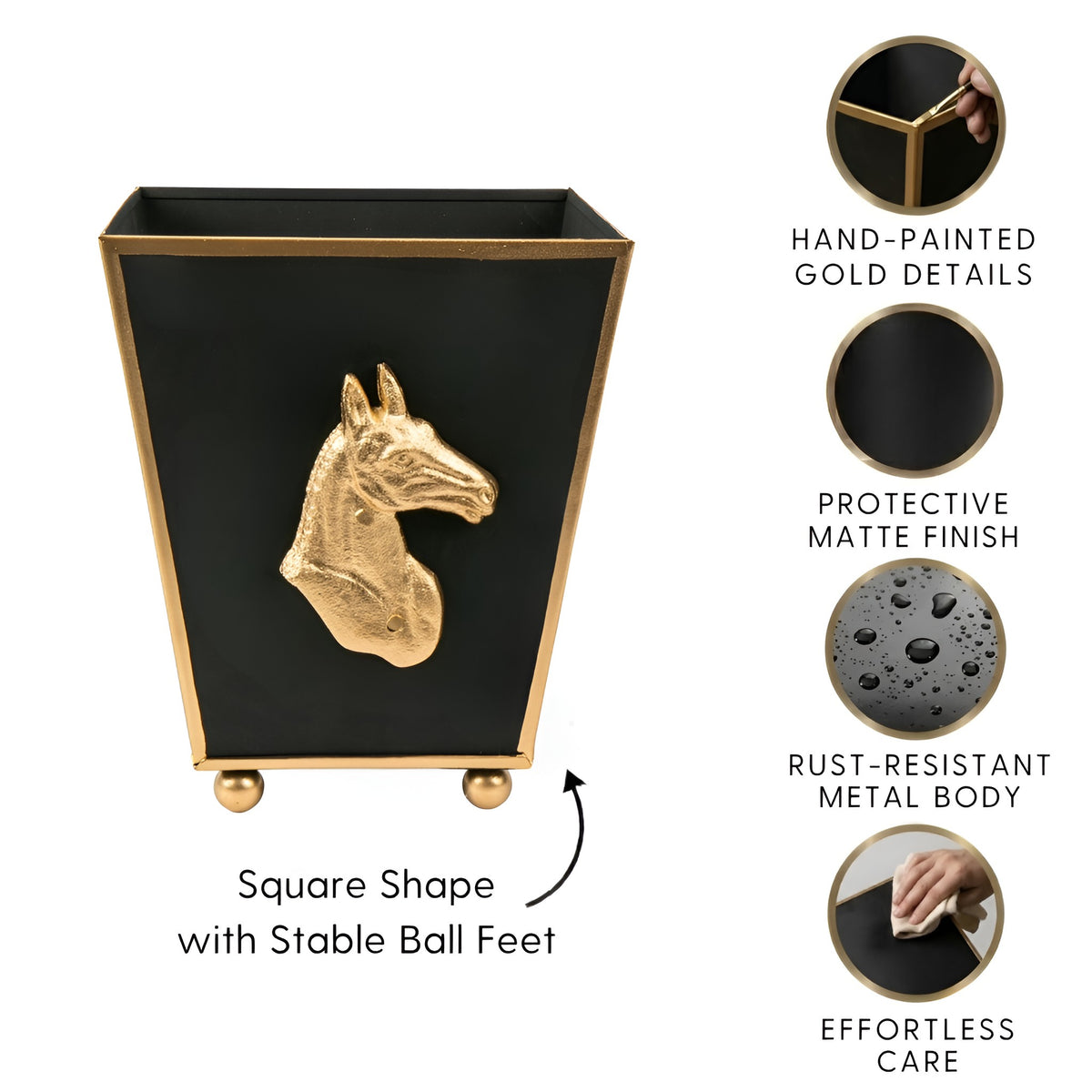 Regency Horse Head Square Cachepot Planter