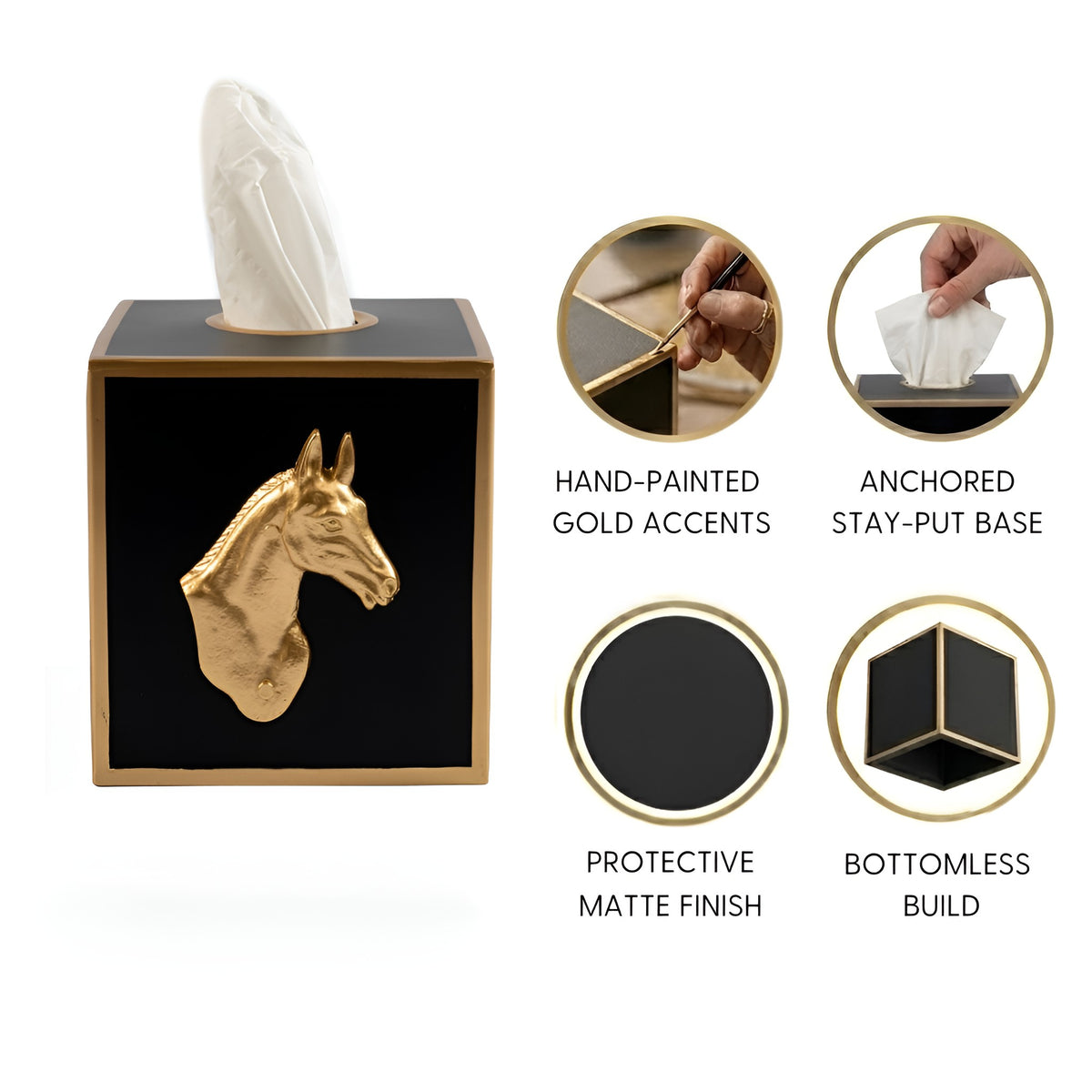 Regency Horse Head Tissue Box Cover