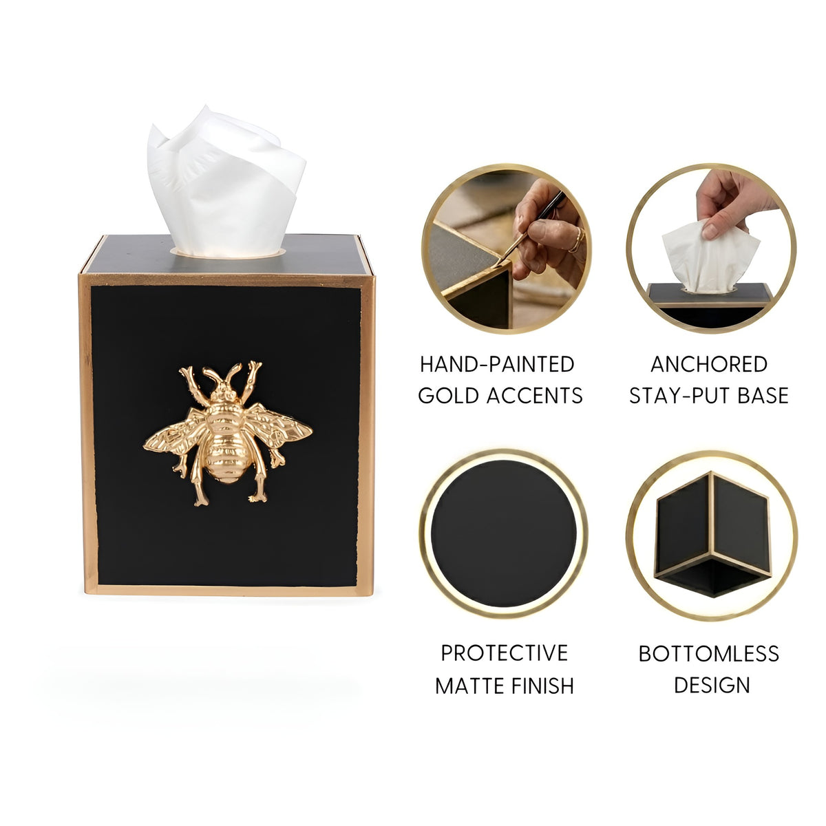 Regency Bee Tissue Box Cover