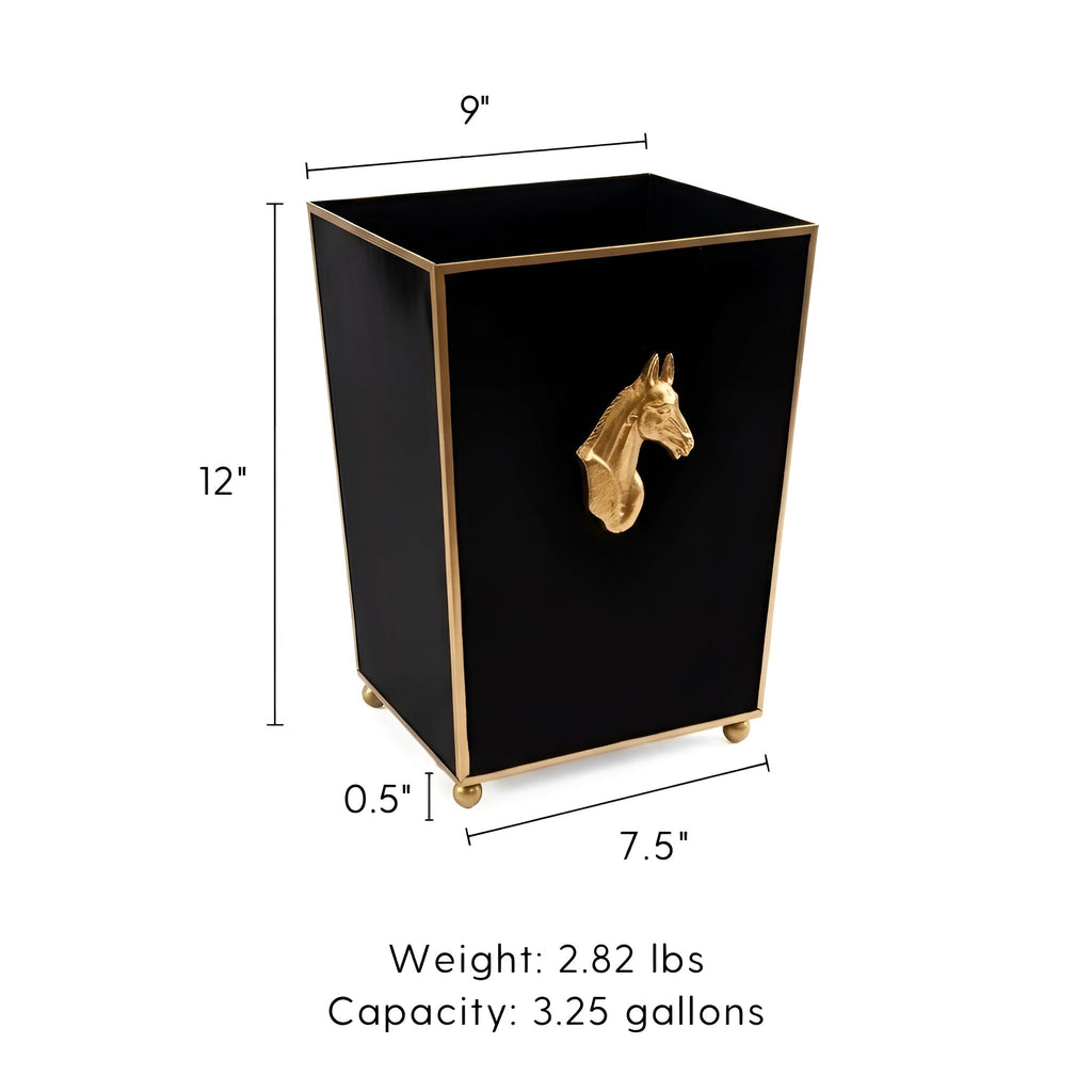Regency Horse Head Square Wastebasket