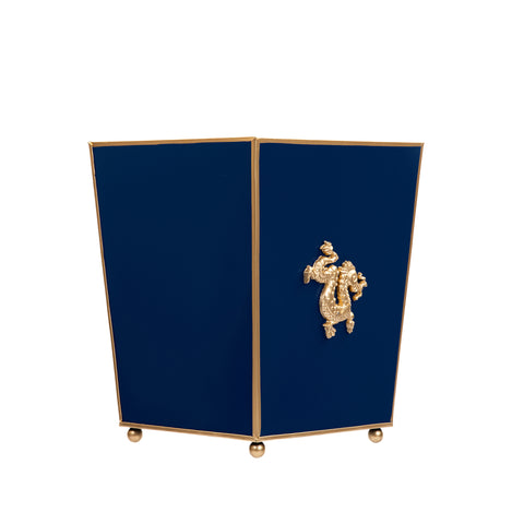 Regency Dragon Square Wastebasket - Indigo Blue - Avail 2/14