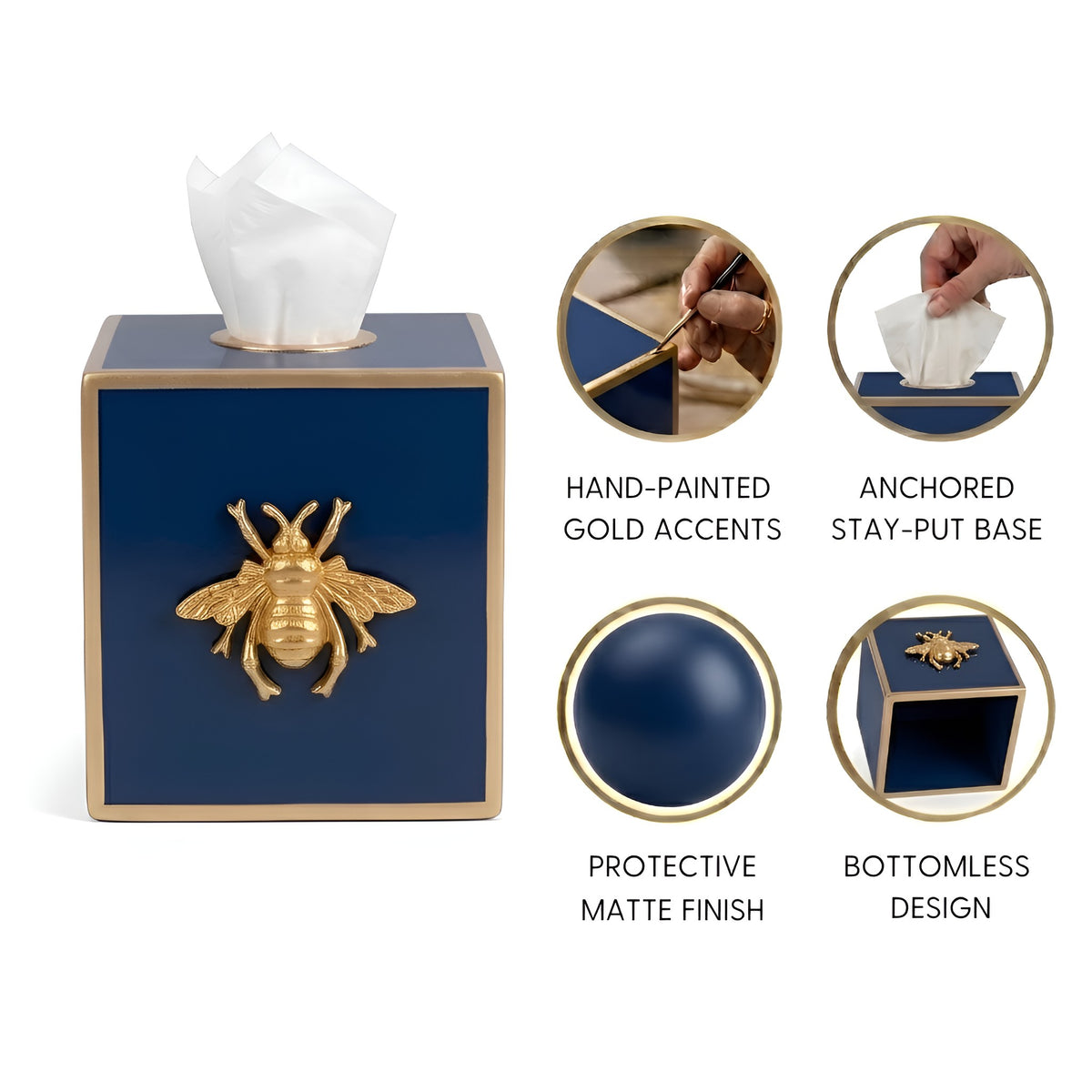 Regency Bee Tissue Box Cover