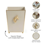 Regency Horse Head Square Wastebasket