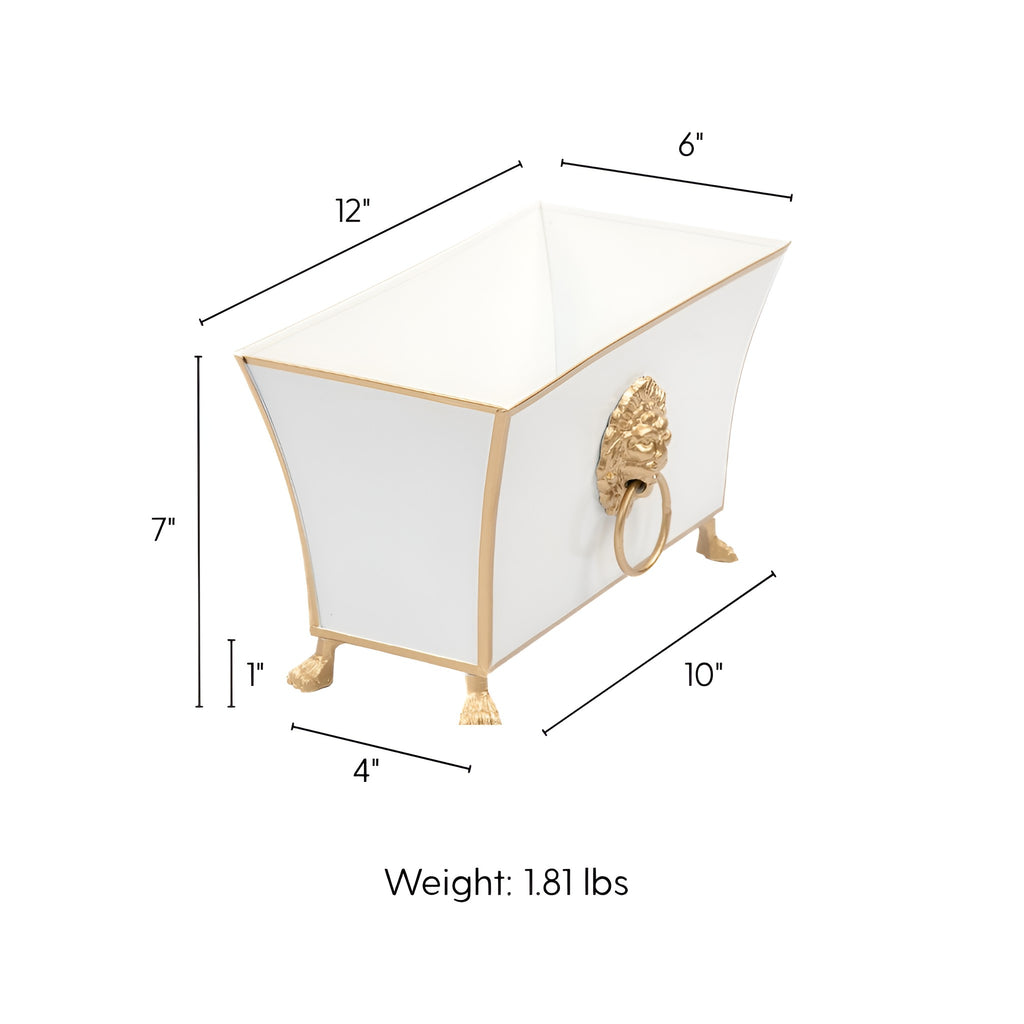 Regency Fluted Rectangle Paws & Claws Cachepot