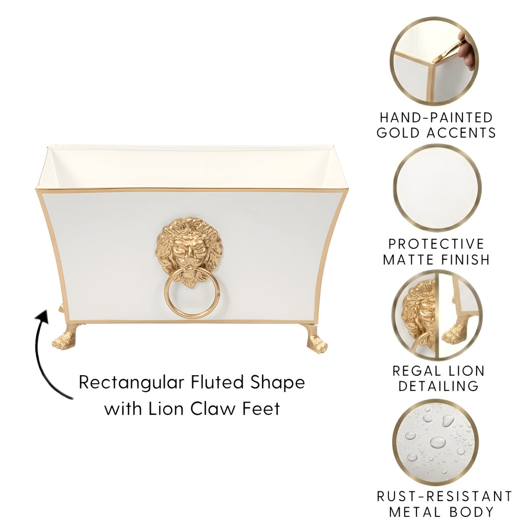 Regency Fluted Rectangle Paws & Claws Cachepot