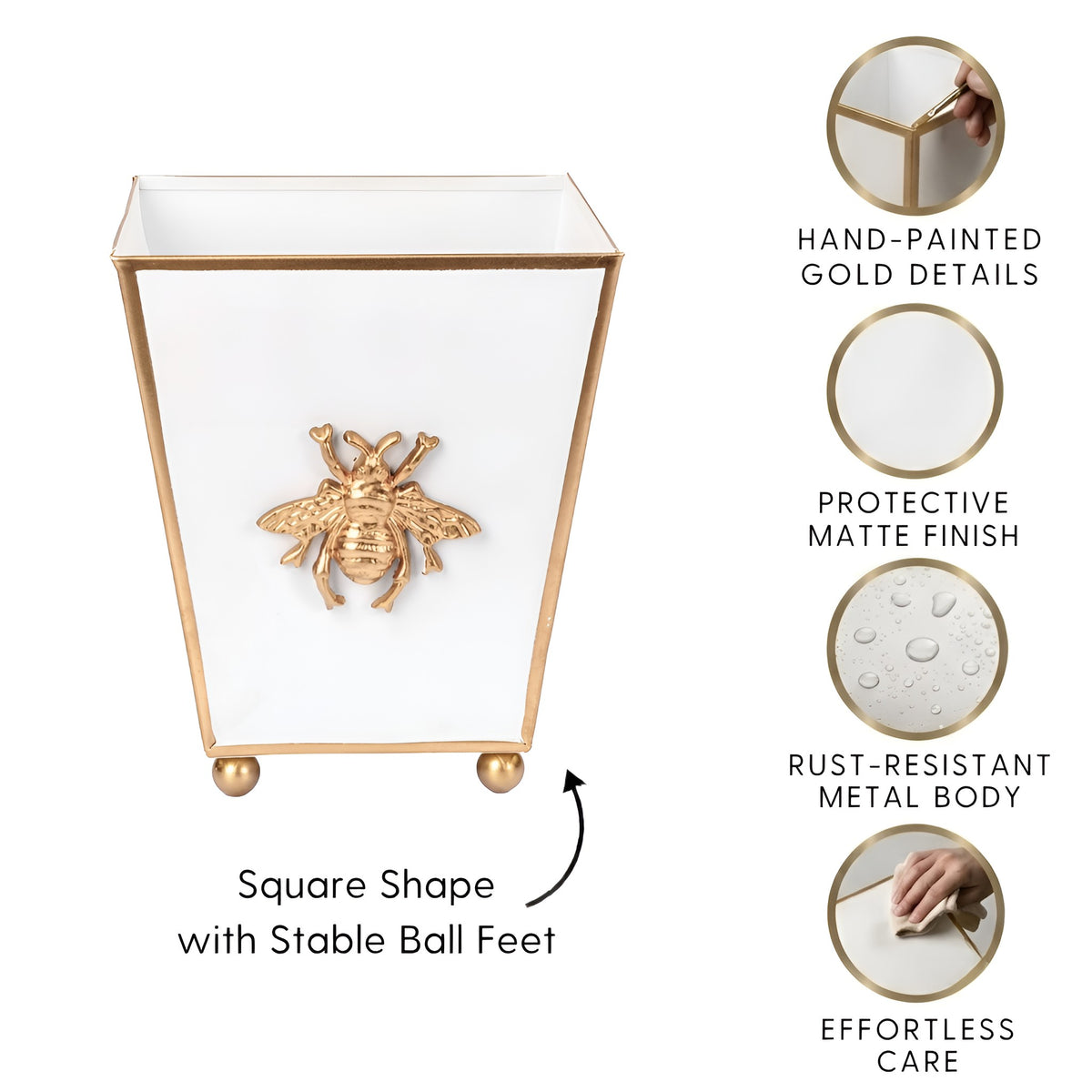 Regency Bee Square Cachepot Planter