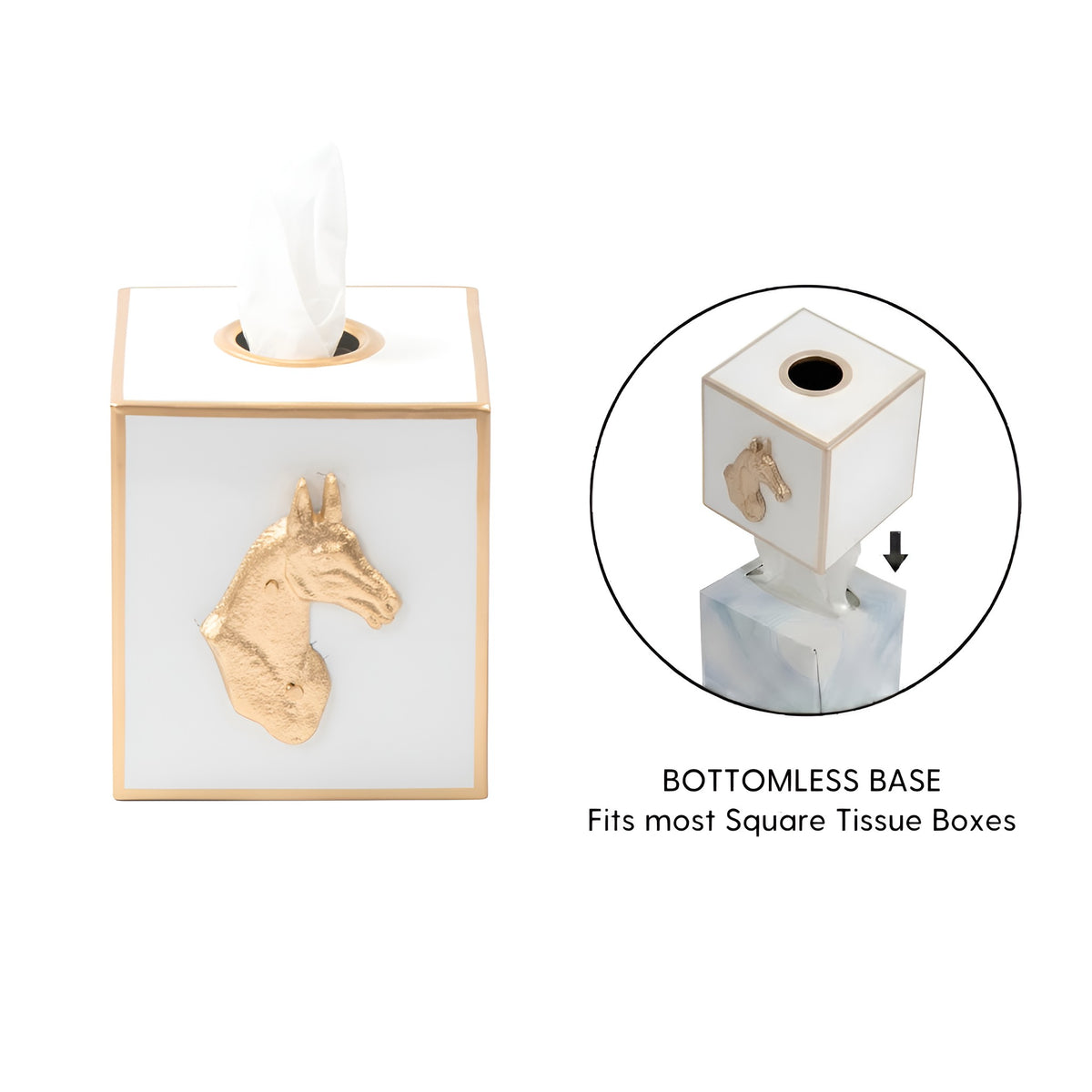 Regency Horse Head Tissue Box Cover