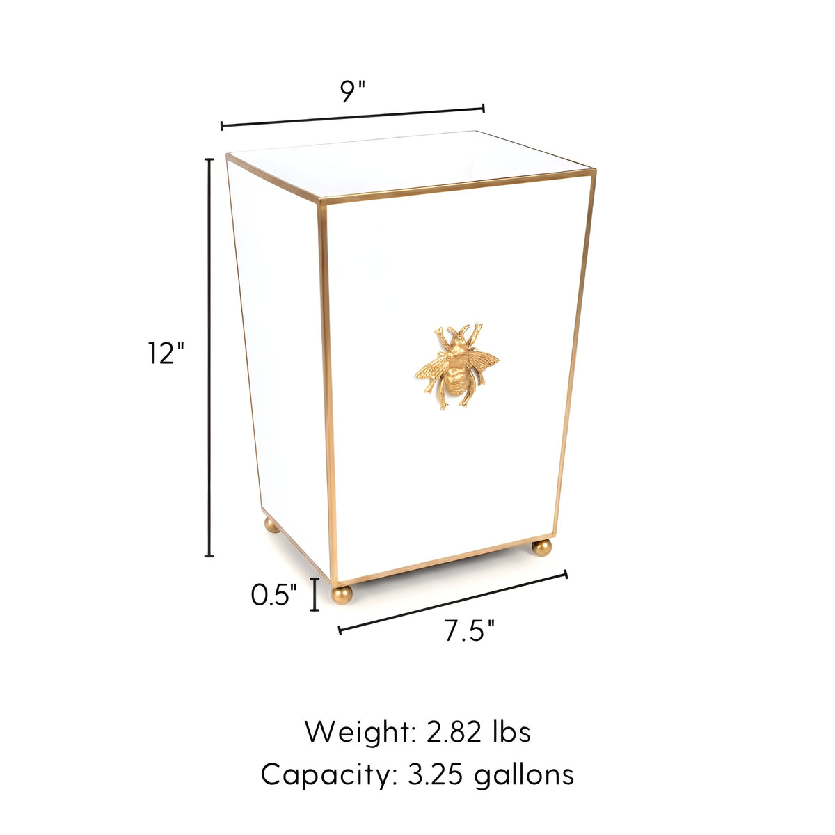 Regency Bee Square Wastebasket