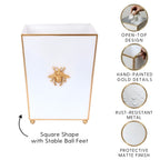 Regency Bee Square Wastebasket