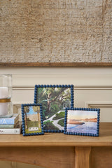 Gracie Pearl Blue / Indigo Blue Rectangular Metal Photo Frame, Picture Frame for Home, Bedroom, Home Office - Avail 08/17