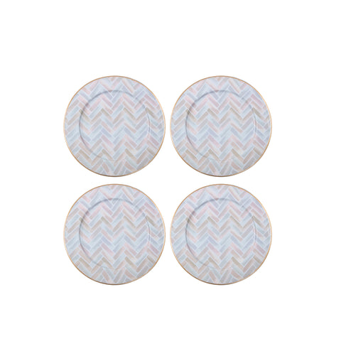 Taupe Enameled Table Top / Serving / Dinnerware / Tablesetting / Placemats Charger Plates with High quality metal- designed by Jaye's Studio -The Herringbone Collection collection 13.75"