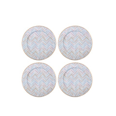 Herringbone Enameled Taupe Charger Plate For Dinnerware, Place settings, Entertaining, Table Top (Pk of 4)