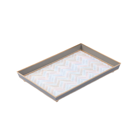 Herringbone Enameled Oliver Tray 8x12