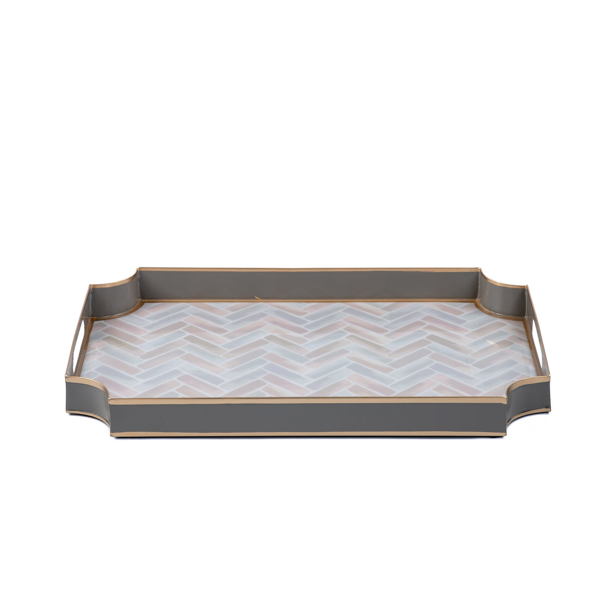 AS-IS Herringbone Enameled Jaye Tray - Seconds FINAL SALE