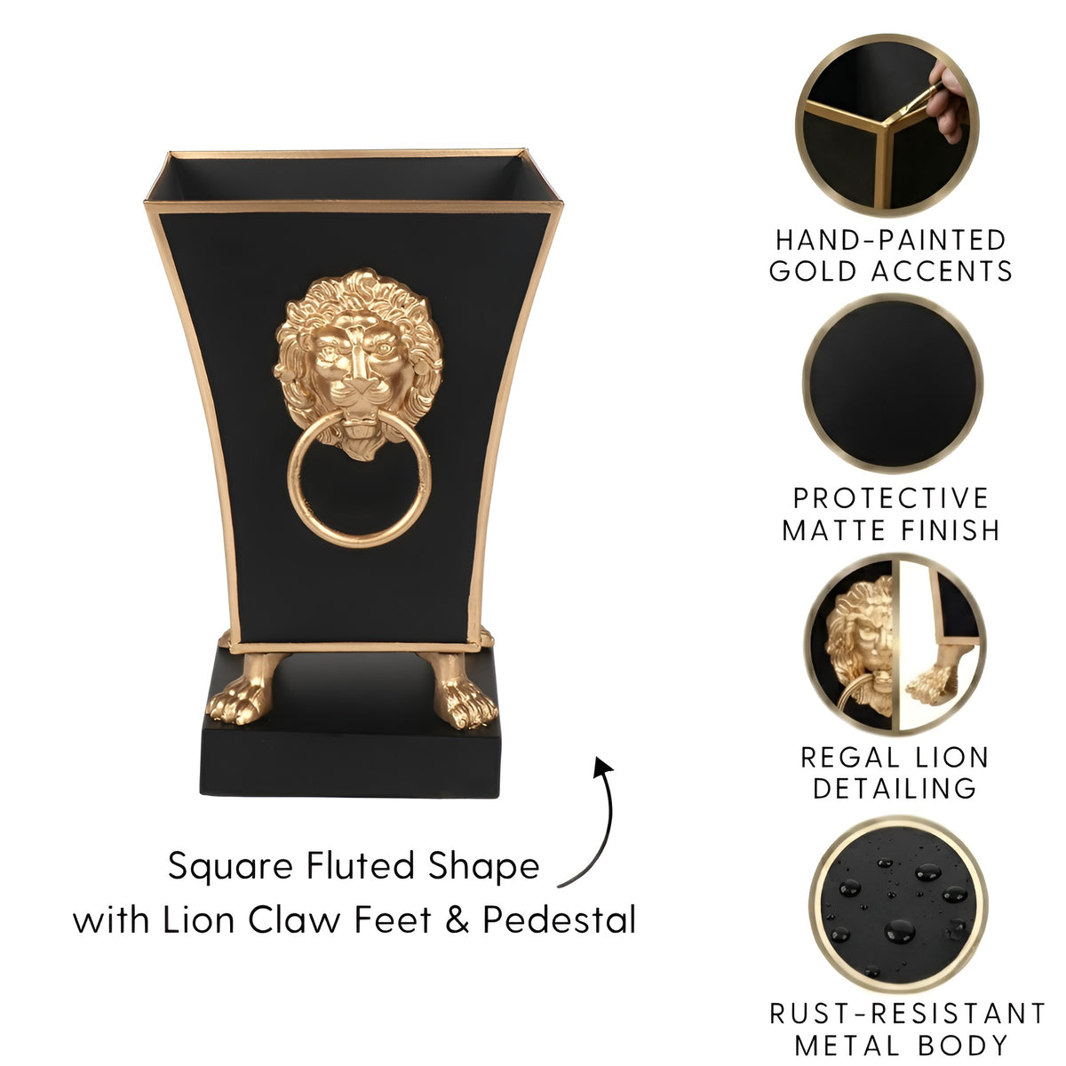 Paws & Claws Fluted Square Cachepot Planter