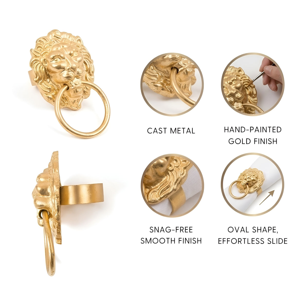 Lion Napkin Ring (4pk)