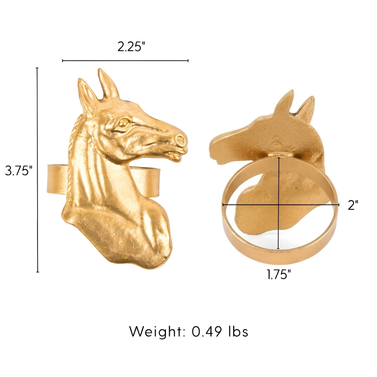 Horse Head Napkin Ring (4pk) - Avail 10/10