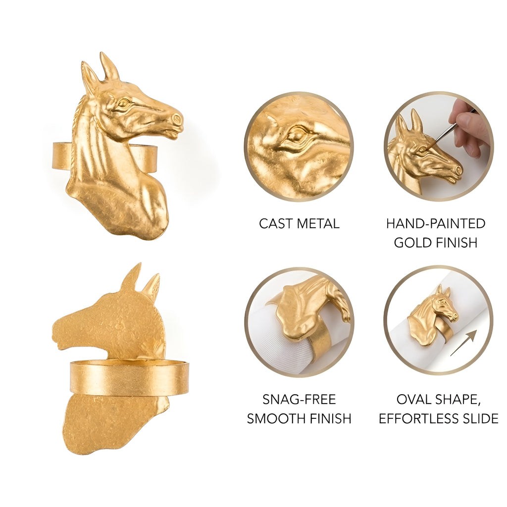Horse Head Napkin Ring (4pk) - Avail 10/10