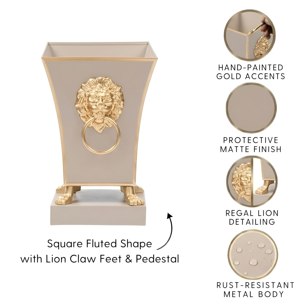 Paws & Claws Fluted Square Cachepot Planter