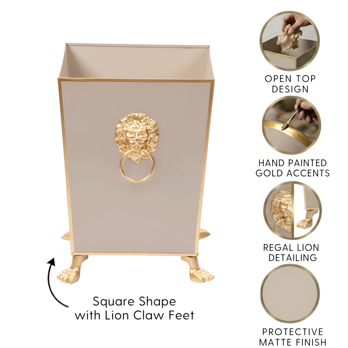 Paws & Claws Square Wastebasket