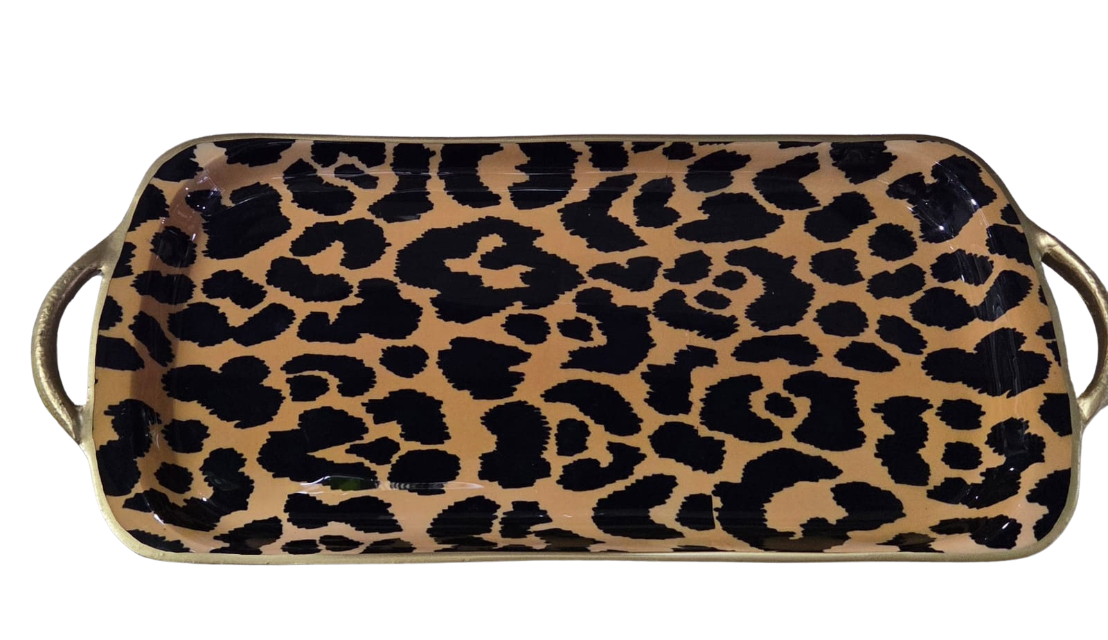 AS-IS - Leopard Spots Sasha Platter - Brown