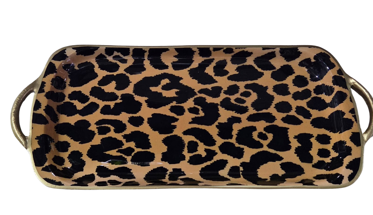 AS-IS - Leopard Spots Sasha Platter - Brown