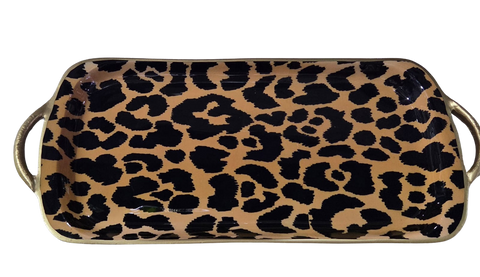 AS-IS - Leopard Spots Sasha Platter - Brown