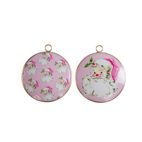 Jolly Santa Ornament (single) - Light Pink - Avail 12/05