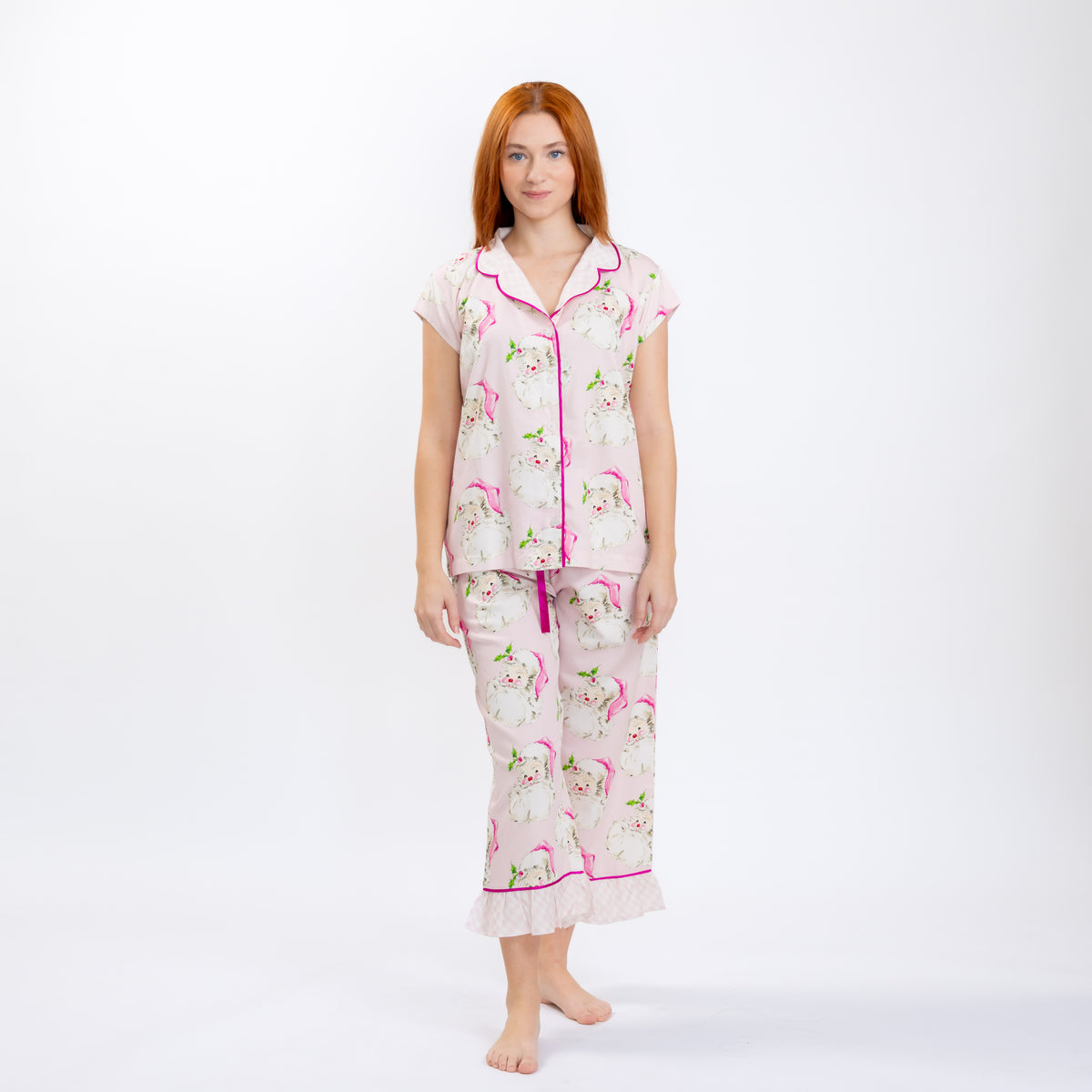 Jolly Santa Luxe Sateen Capri Pajama Set - Avail 11/01