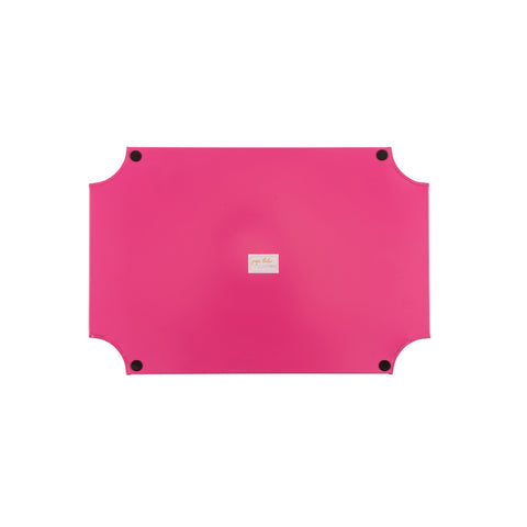 Light Pink Enameled Serving / Bar Tray with Convienent Handles - made from High-Quality Metal - designed by Rosanne Beck -  The Christmas Collection