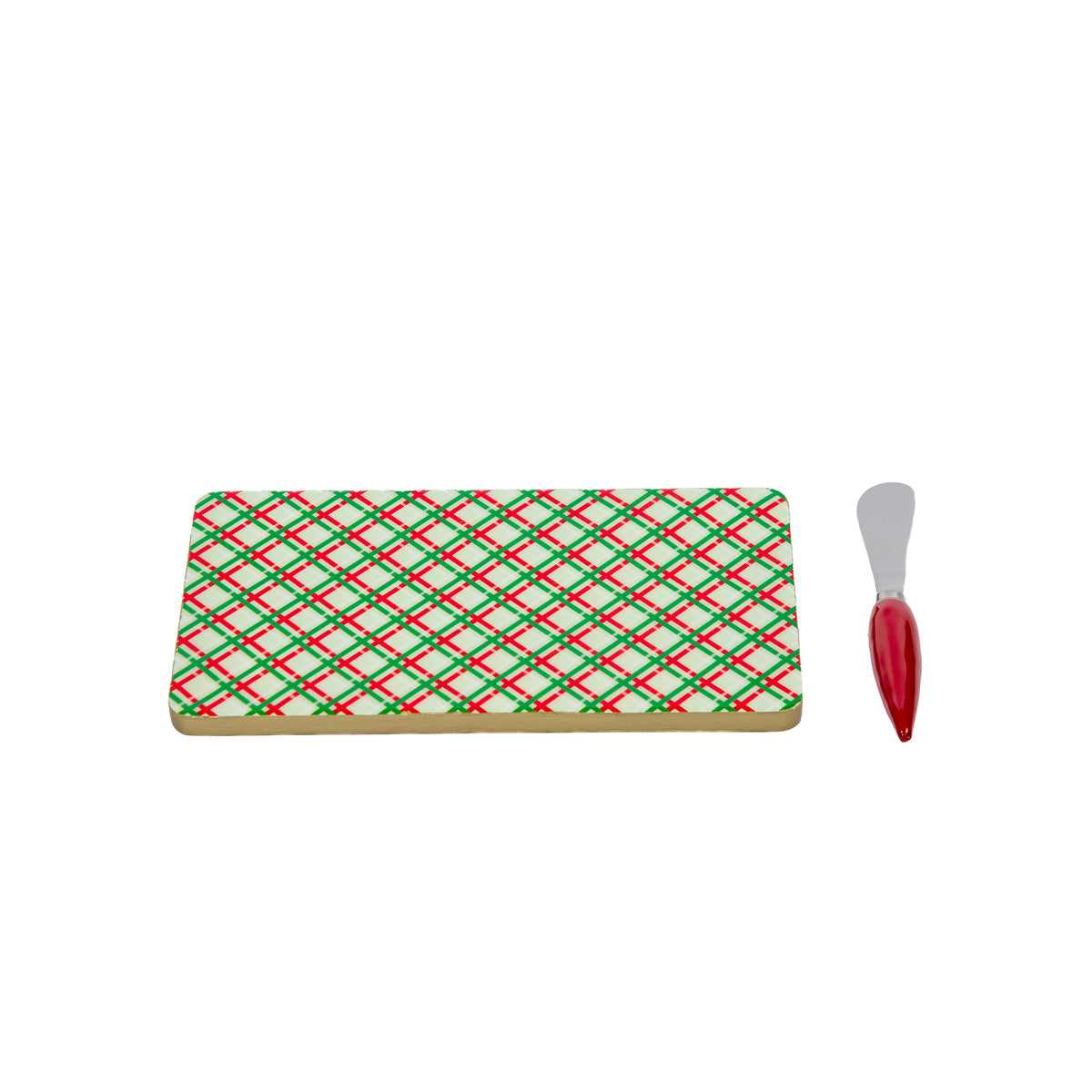 Preppy Plaid Amelia Cutting Board Set - Red - Avail 12/05