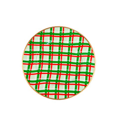 Preppy Plaid Enameled Red Charger Plate For Dinnerware, Place settings, Entertaining, Table Top (Pk of 4)
