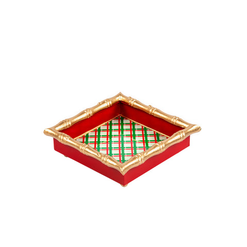 AS-IS - Preppy Plaid Chang Mai Vanity Tray Enamelled