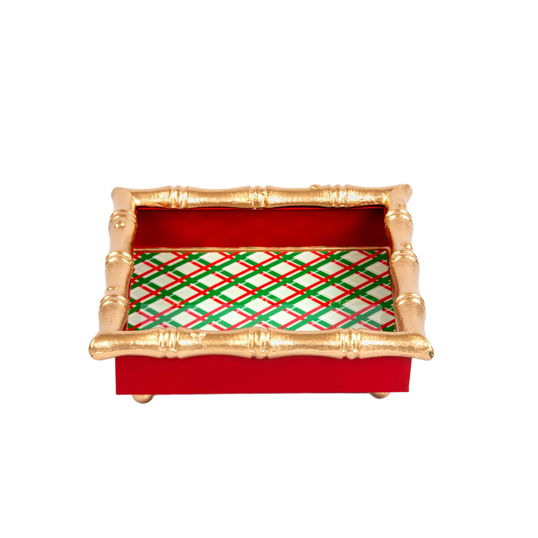 AS-IS - Preppy Plaid Chang Mai Vanity Tray Enamelled