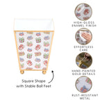 Christmas Gifts Enameled Square Cachepot Planter