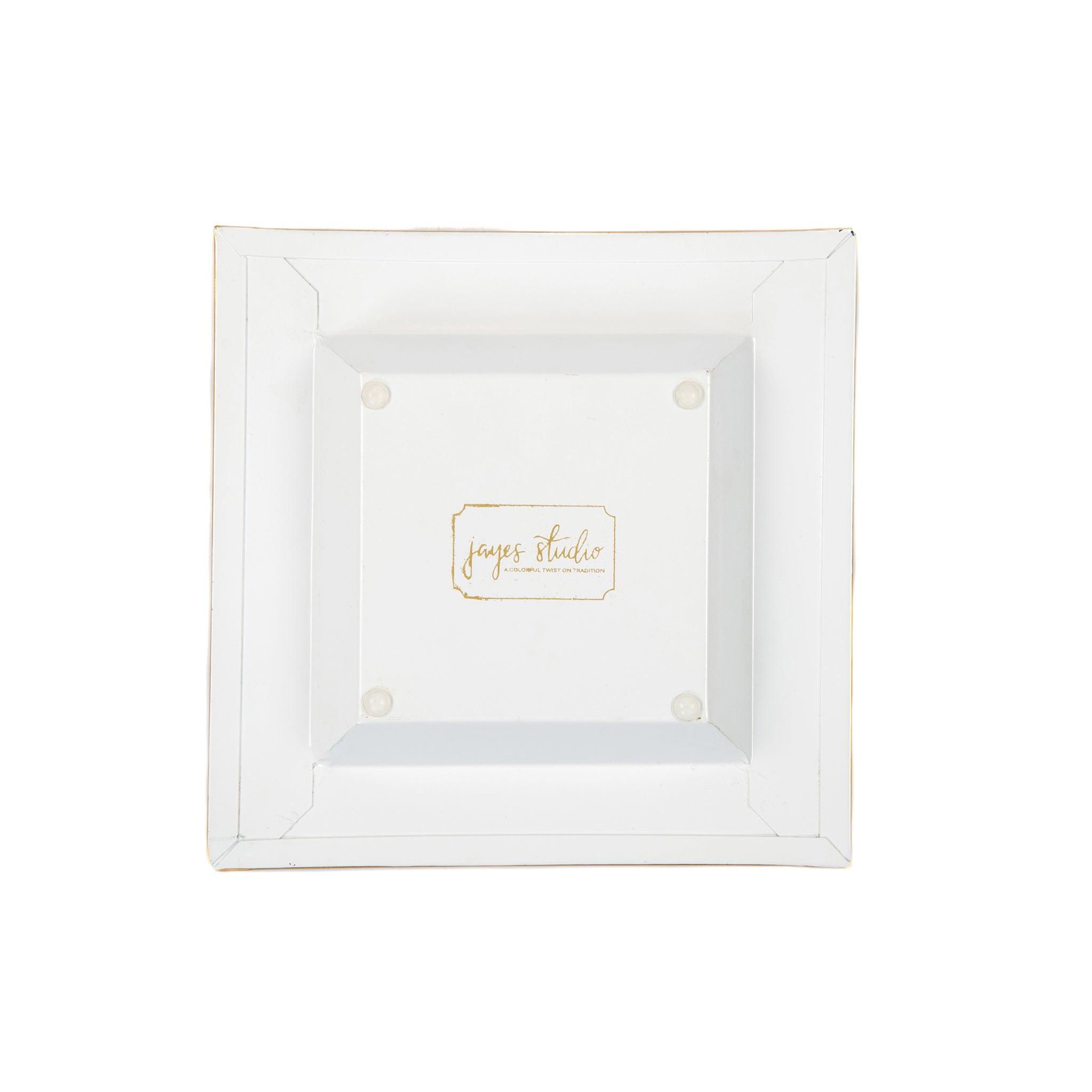 Enameled Navy and Pink Square Tori Trinket Decorative Tray For Garden Party and Home Decor - 6 in x 6 in x 1 in - The Pickleball Collection