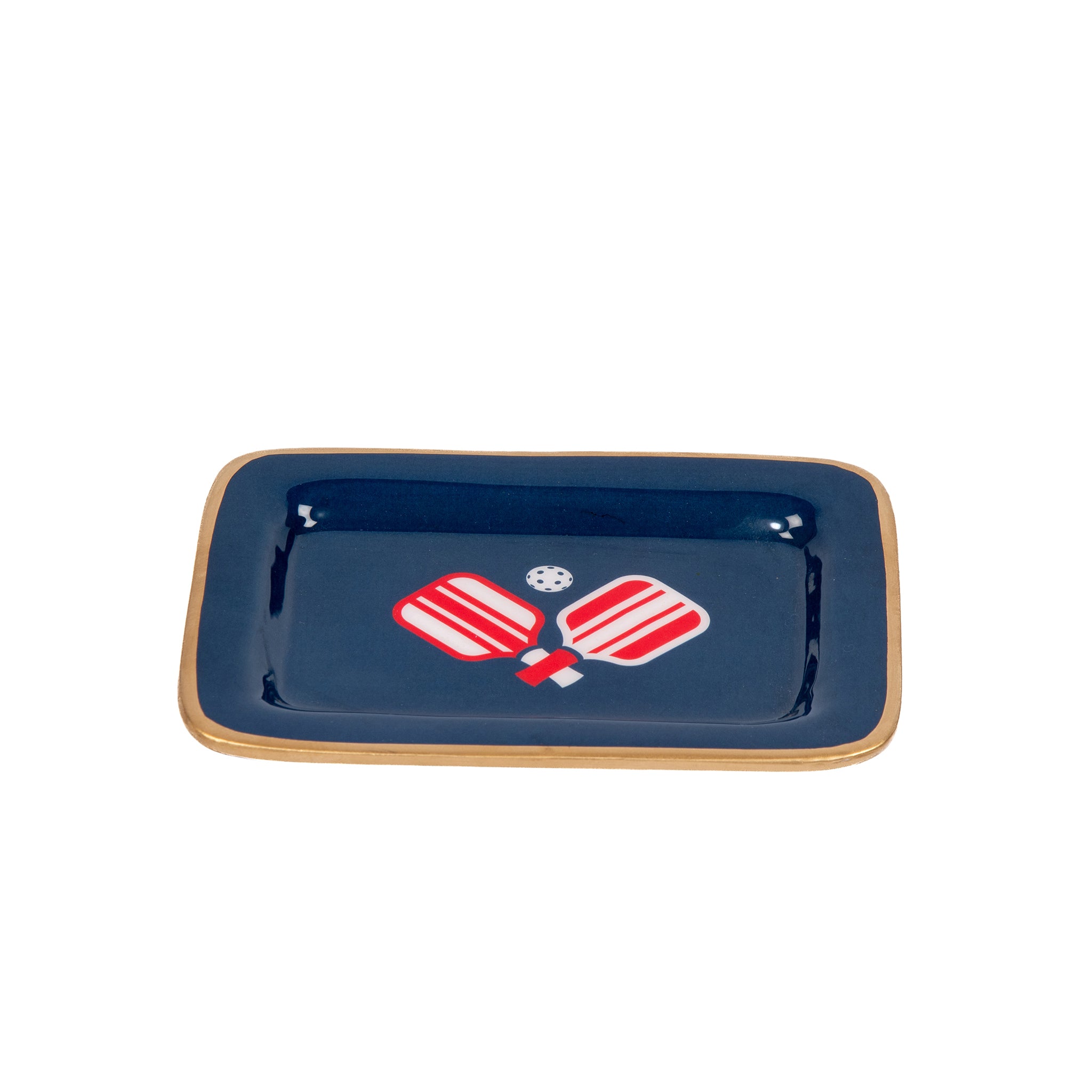 Pickleballs Enameled Laney Tray - Navy & Red