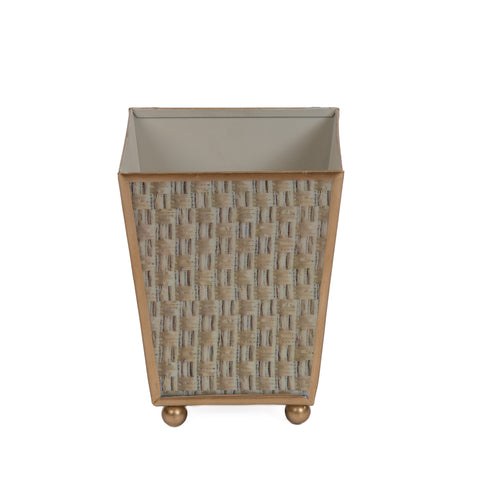 Woven Enameled Square Cachepot Planter - Avail 11/11