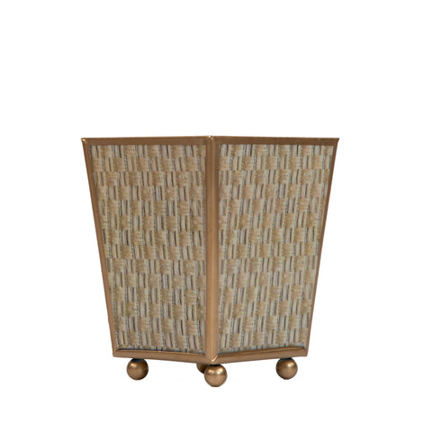 Woven Enameled Square Cachepot Planter - Avail 11/11