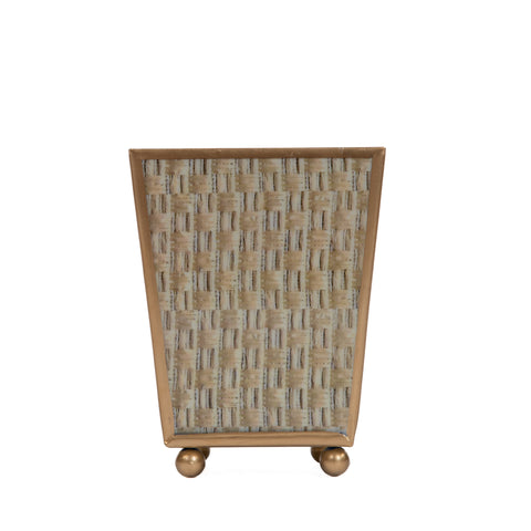 Woven Enameled Square Cachepot Planter - Avail 11/11