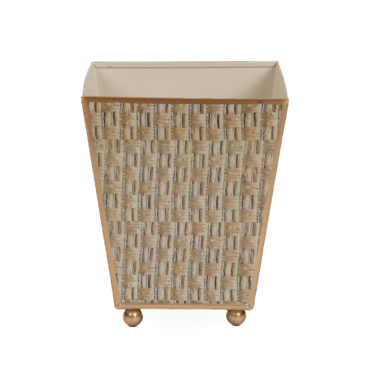 Woven Enameled Square Cachepot Planter - Avail 11/11