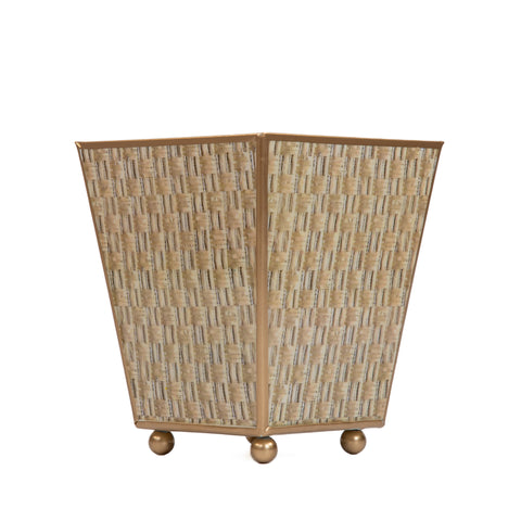 Woven Enameled Square Cachepot Planter - Avail 11/11